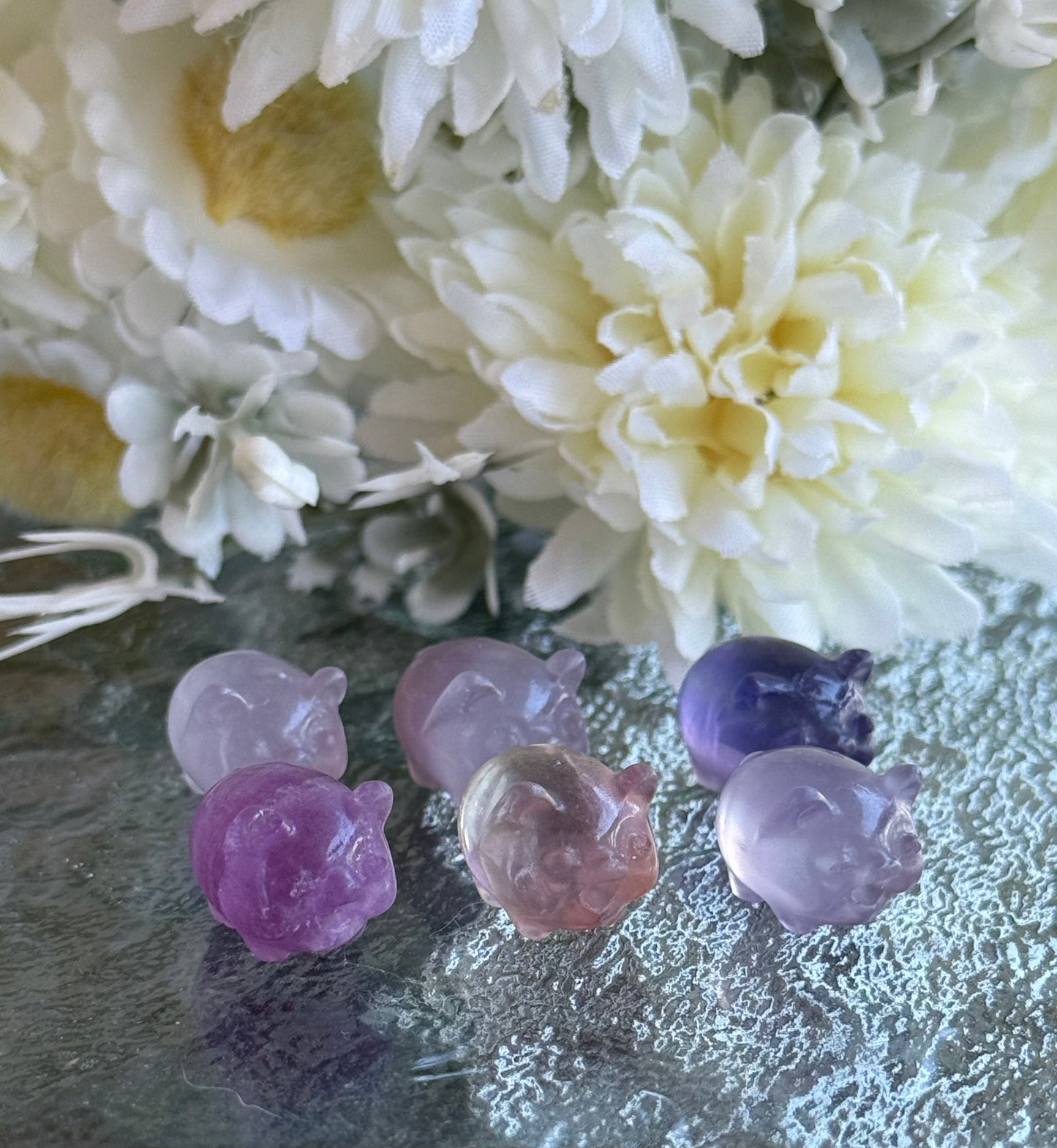 Mini fluorite carvings