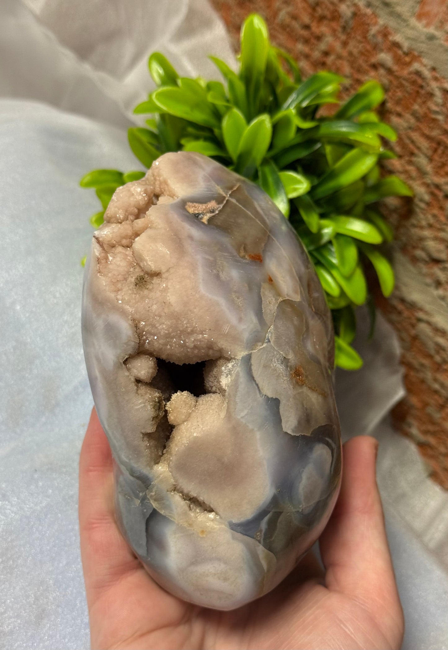 Pink Amethyst with Agate Freeform