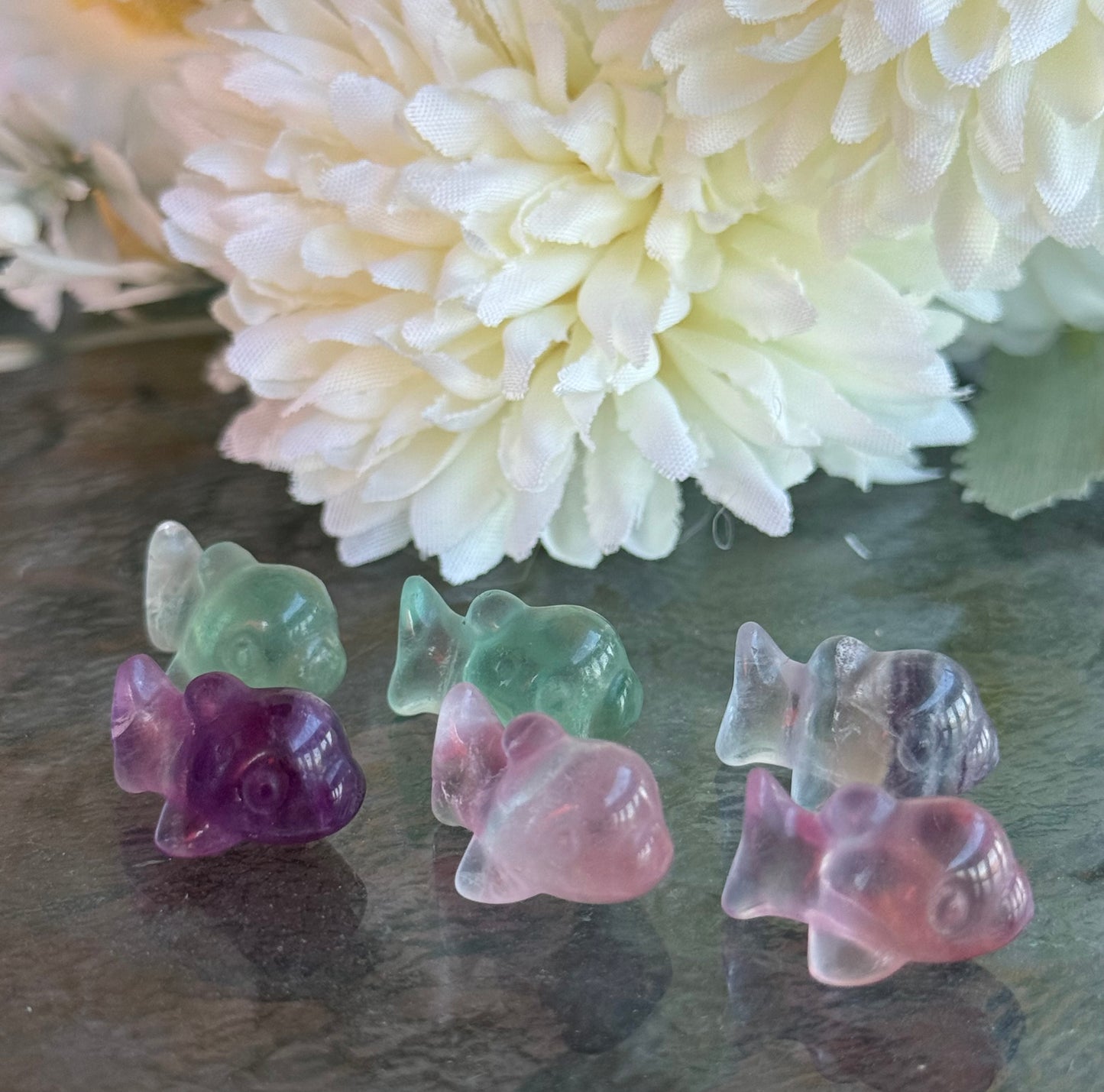 Mini fluorite carvings