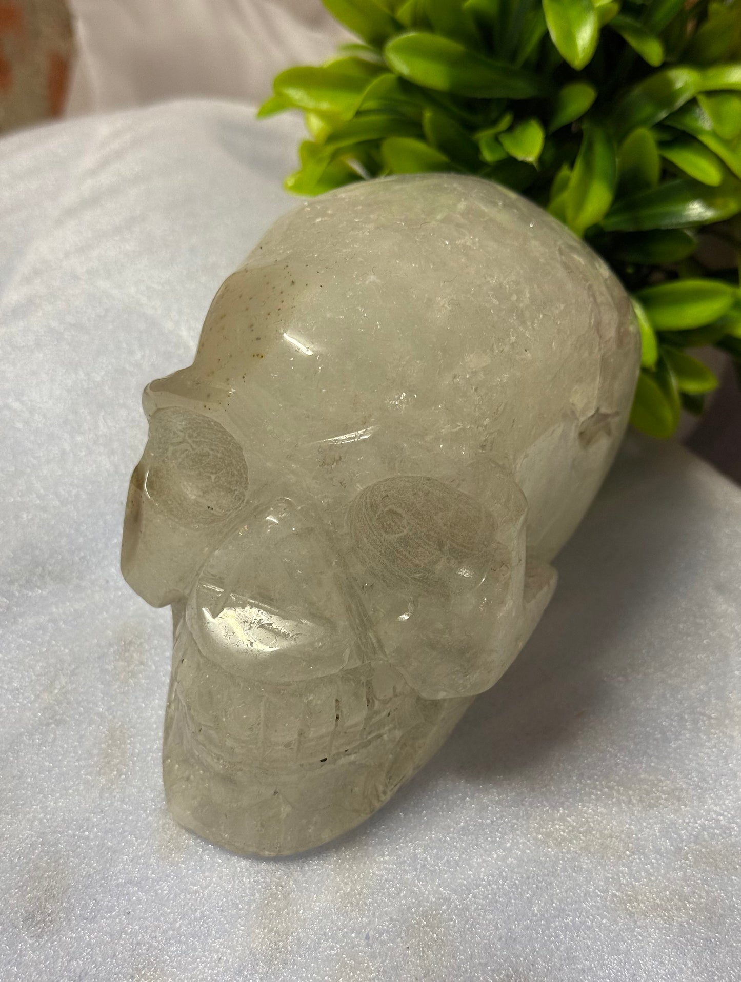 Brazil Quartz with Agate Skull