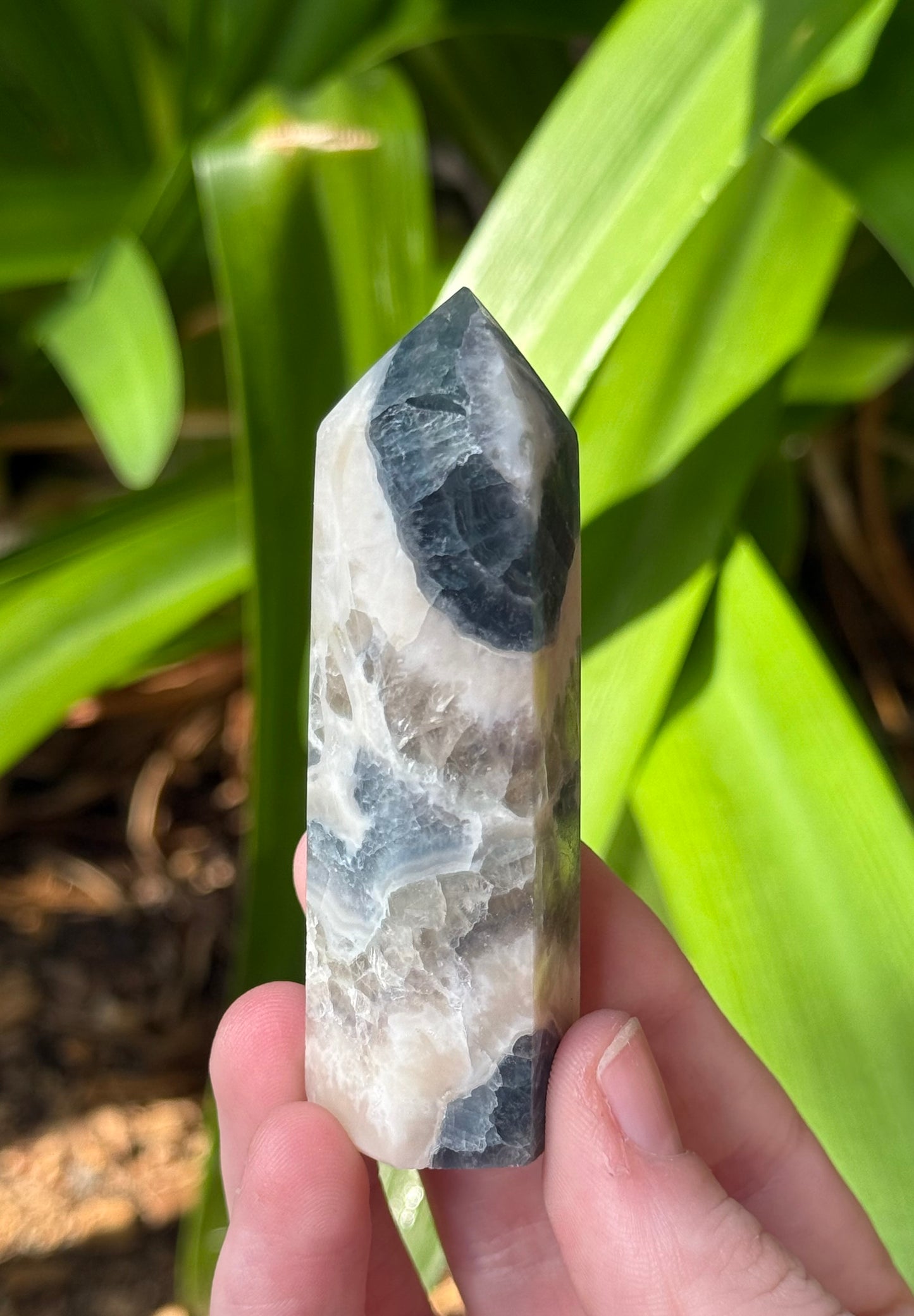 Fluorite in Calcite Points