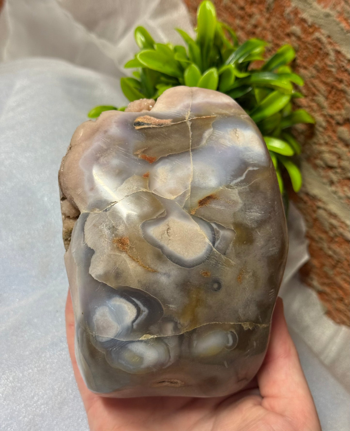 Pink Amethyst with Agate Freeform