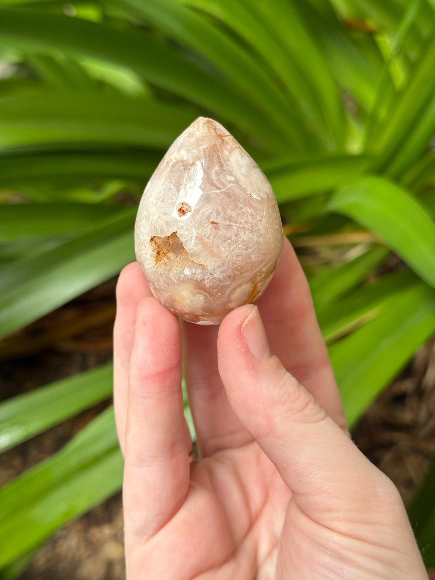 Pink Amethyst with Flower Agate Eggs