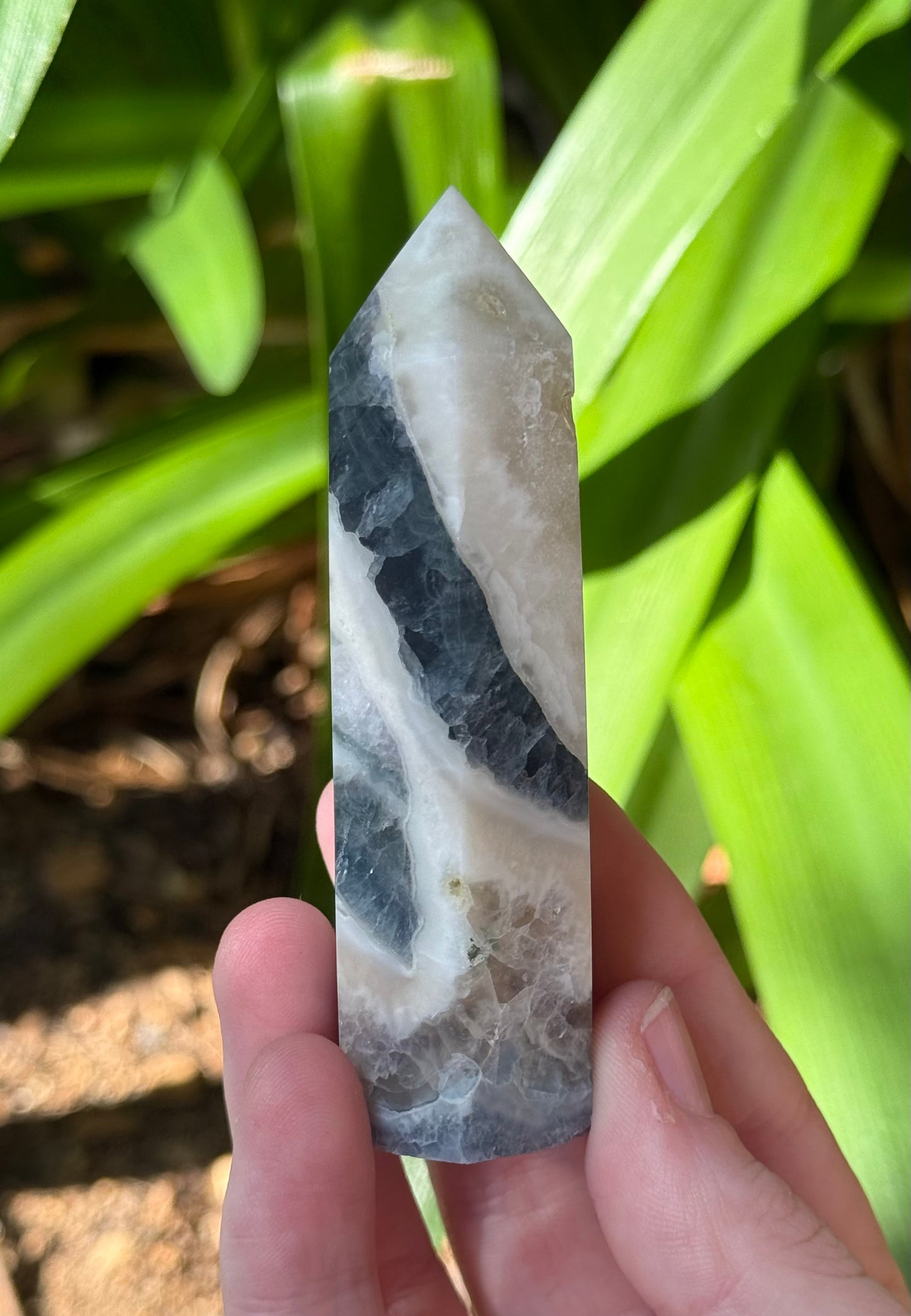 Fluorite in Calcite Points