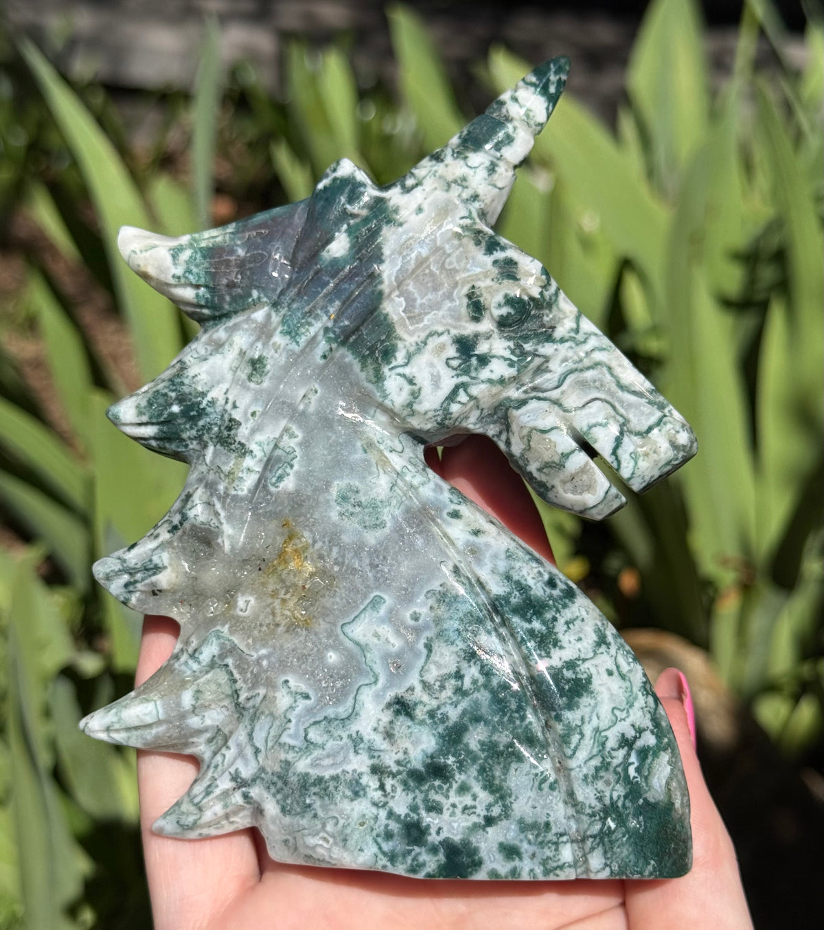 Moss Agate Unicorn