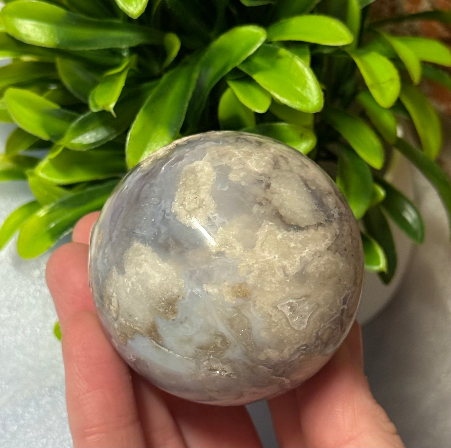 Blue Flower Agate Sphere
