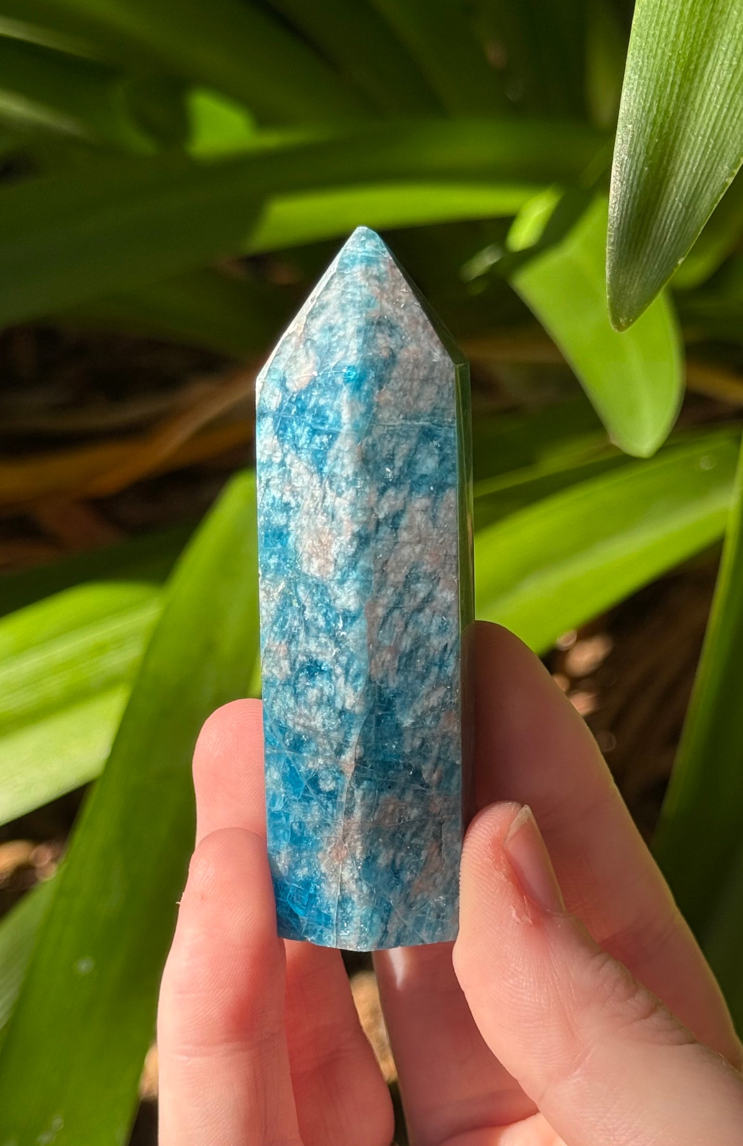Blue Apatite point