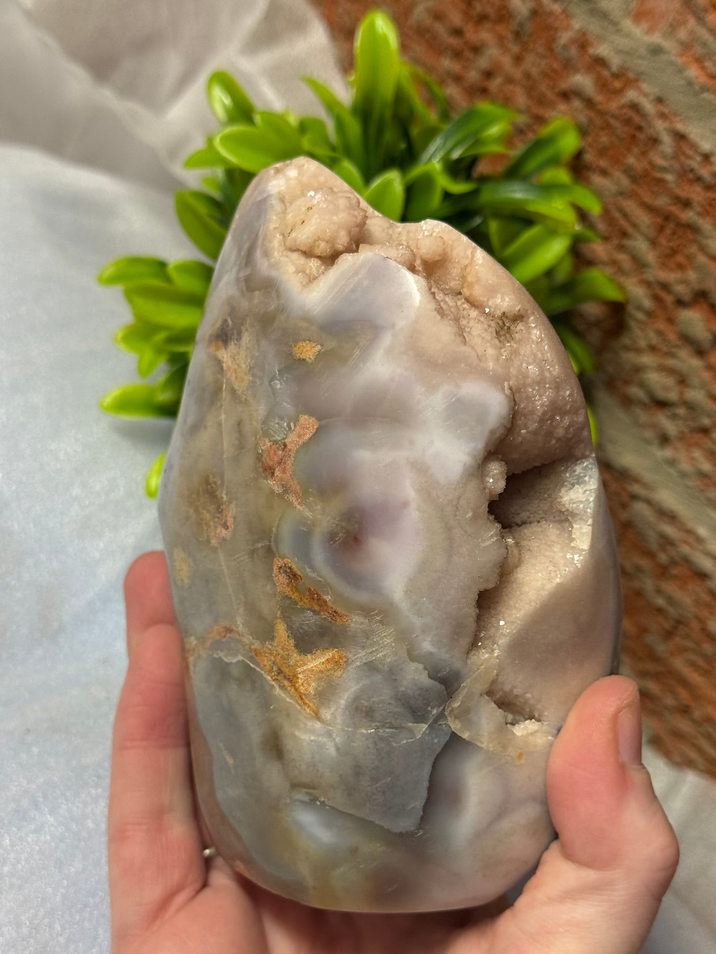 Pink Amethyst with Agate Freeform