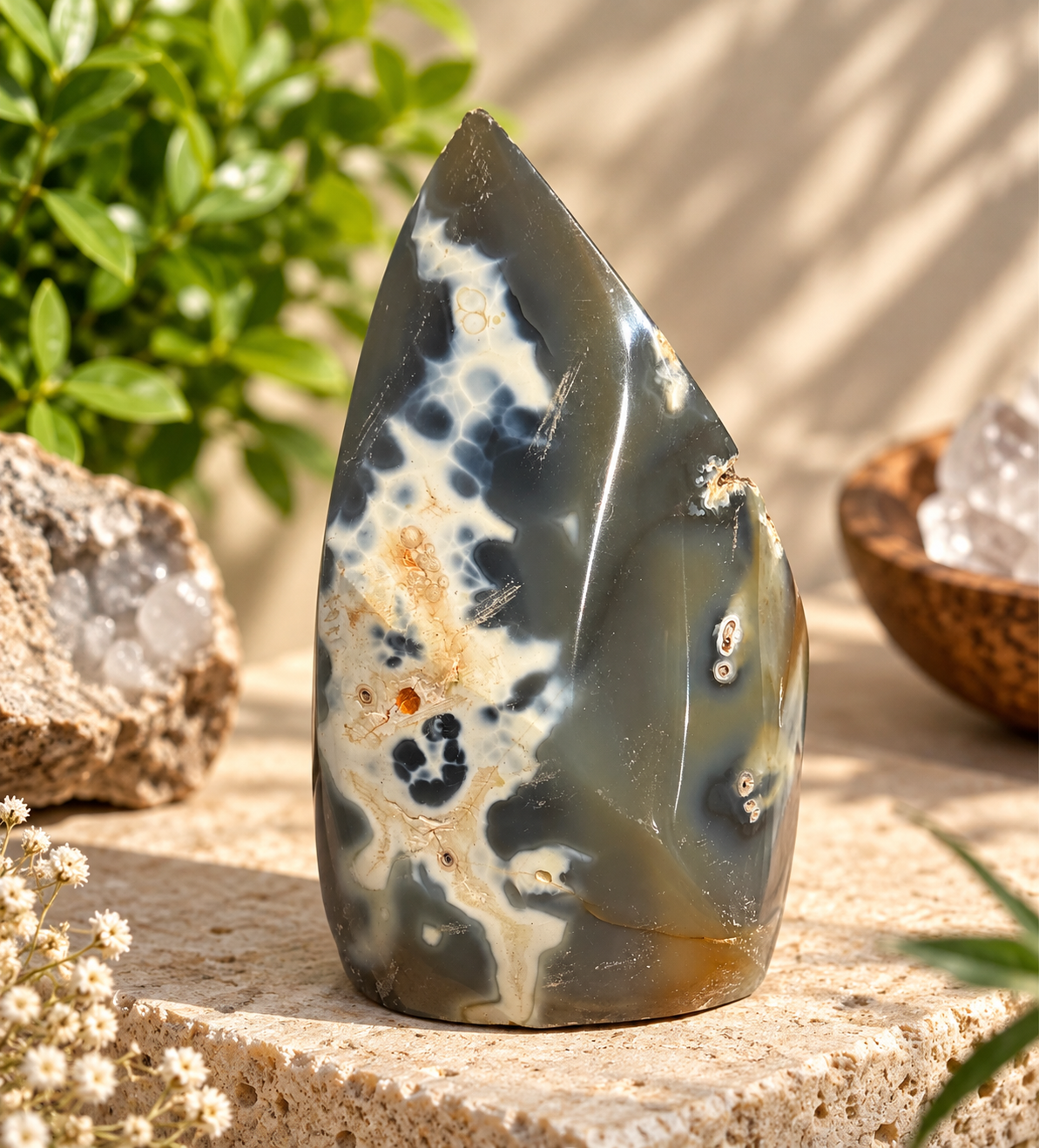 Orca Agate Flames