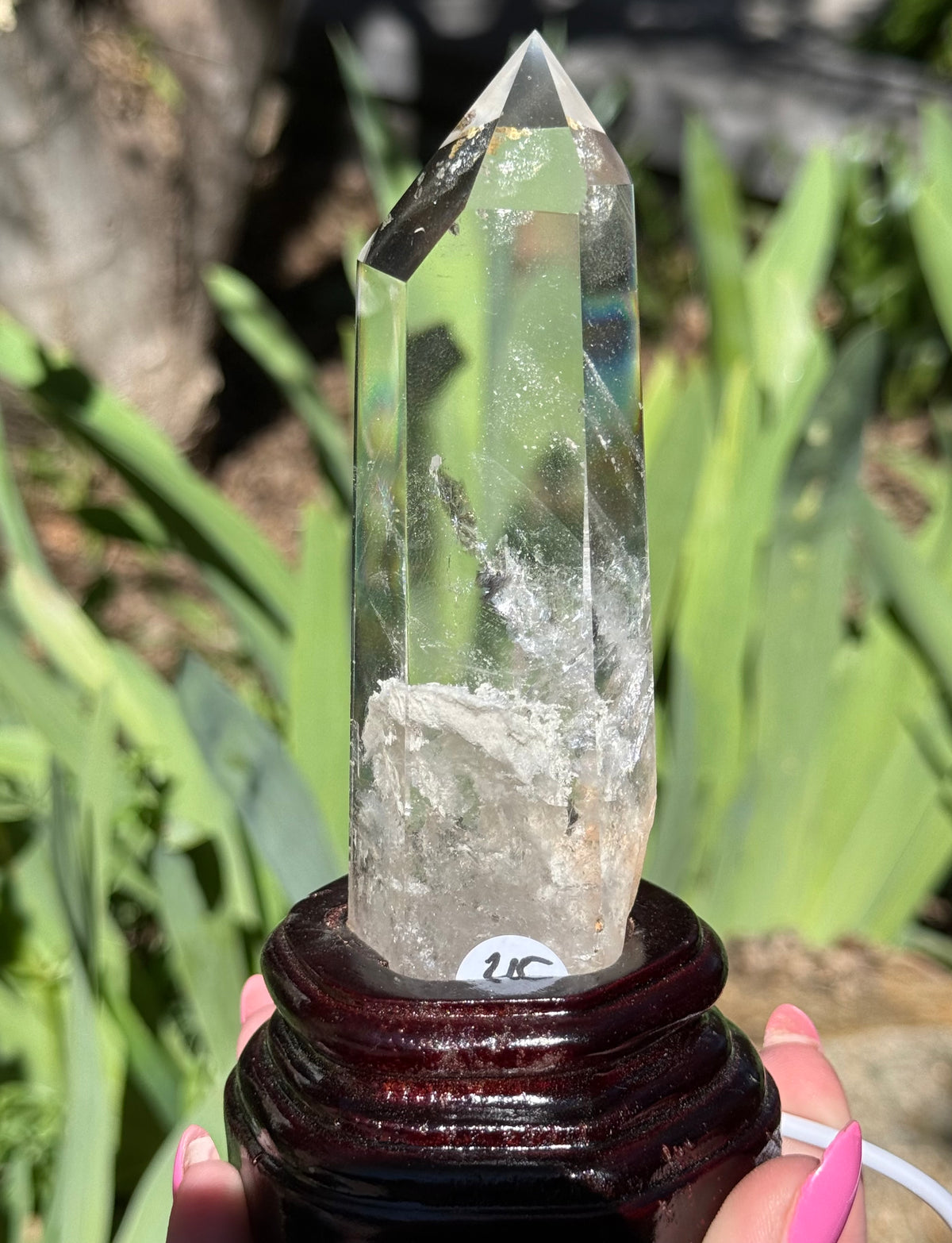 Garden Quartz Towers in custom light base