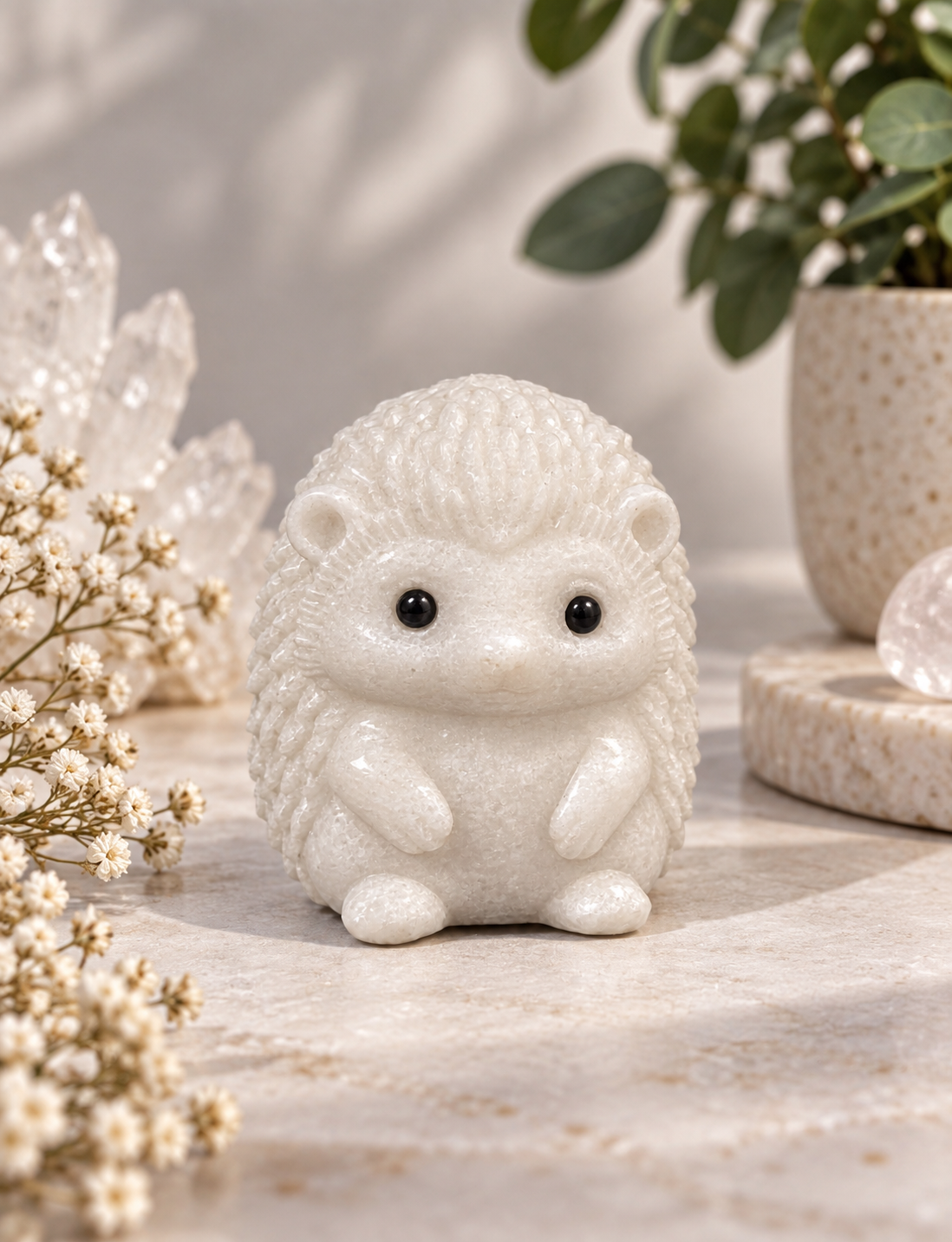 White Calcite Hedgehog
