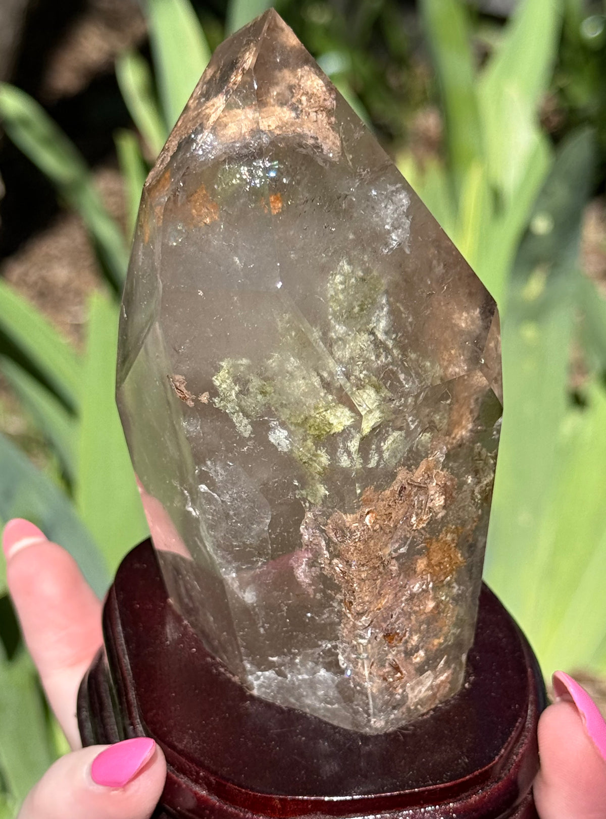 Garden Quartz Towers in custom light base