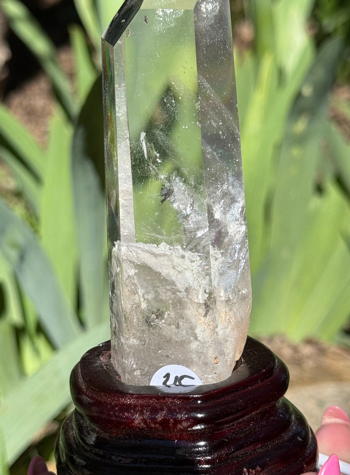 Garden Quartz Towers in custom light base