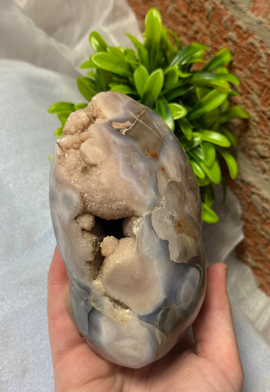 Pink Amethyst with Agate Freeform