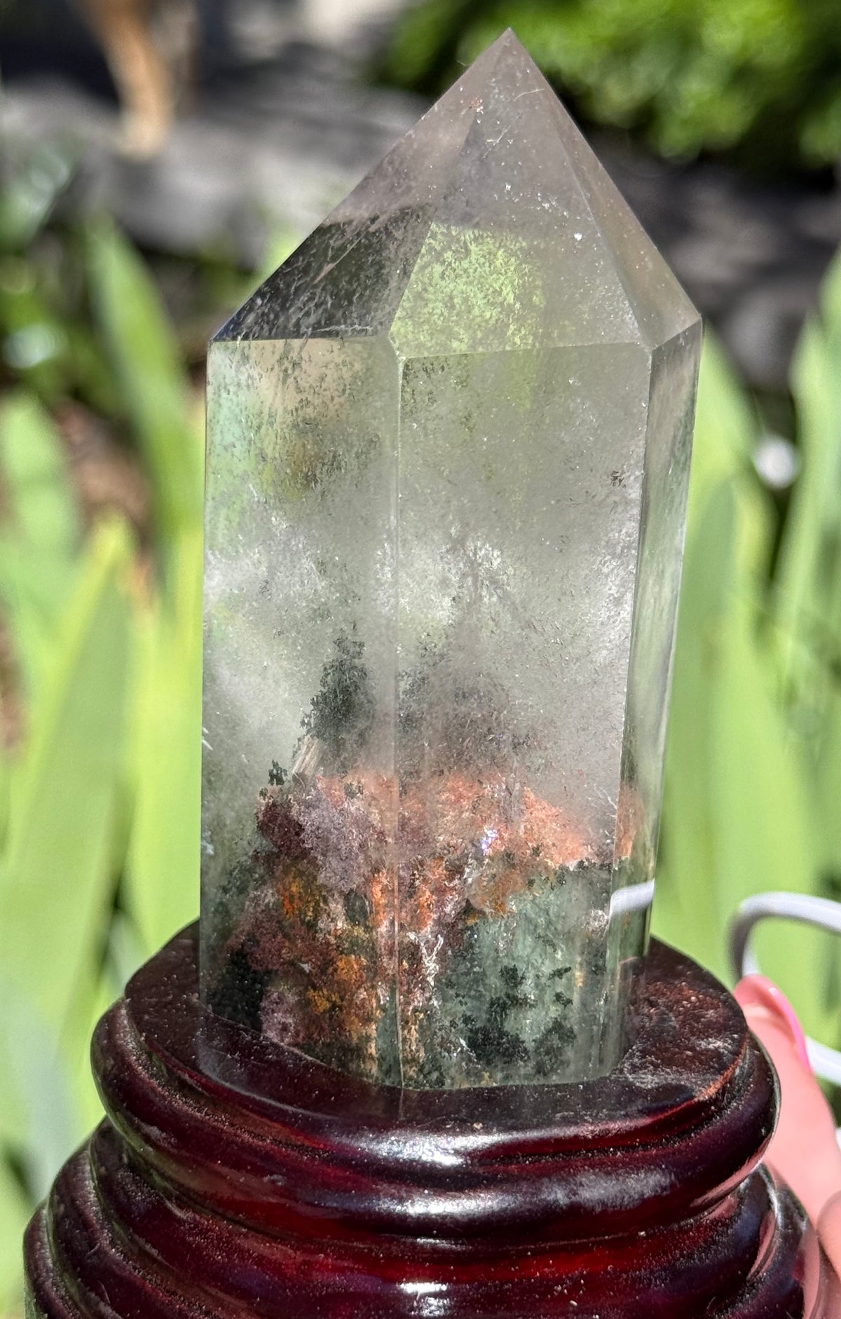 Garden Quartz Towers in custom light base