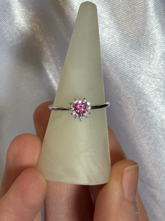 Pink Topaz Heart Ring
