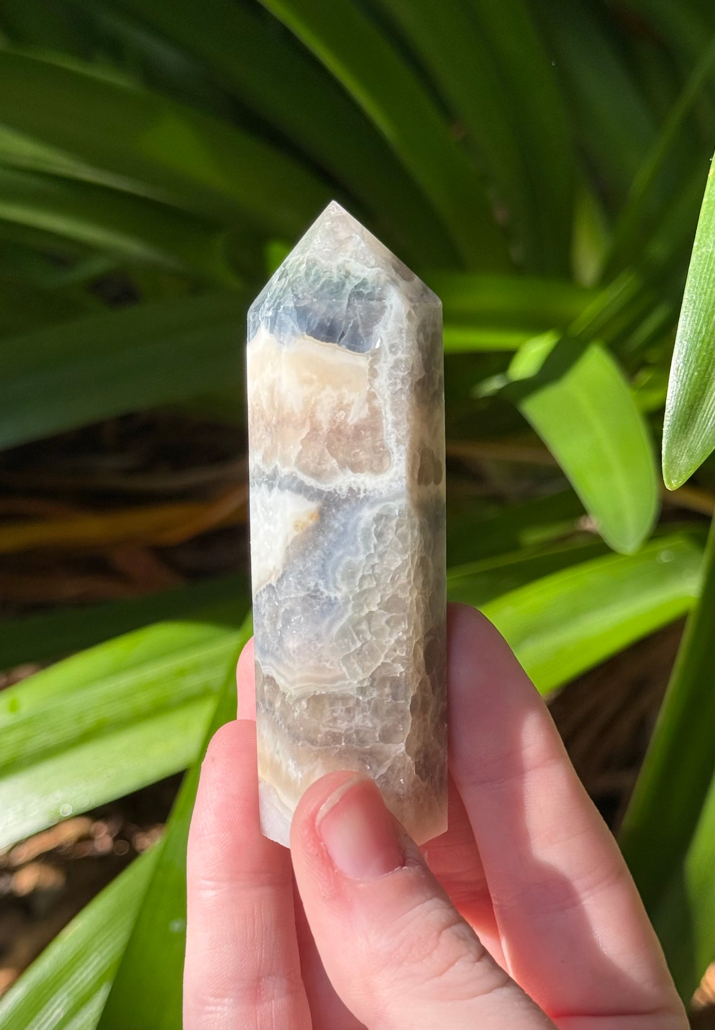 Fluorite in Calcite Points