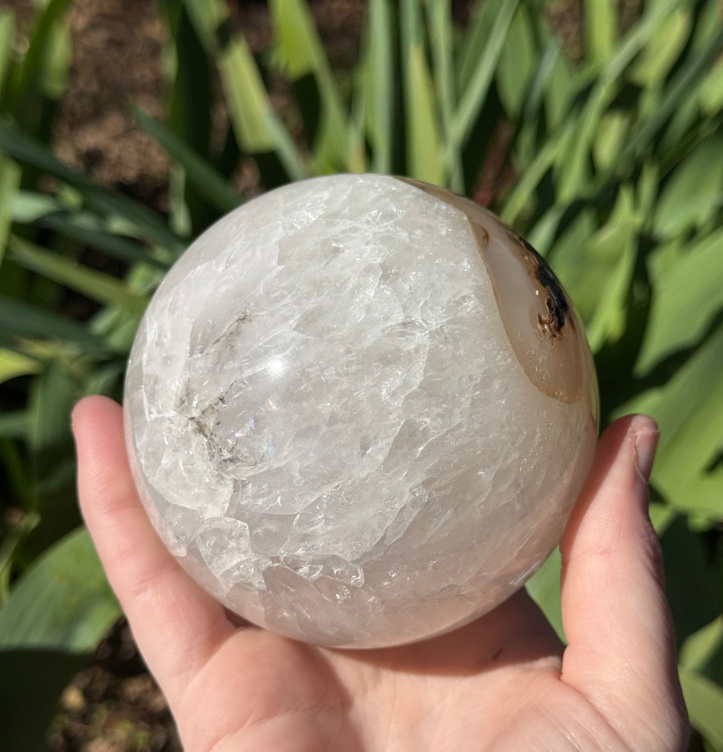 Quartz with Agate Sphere