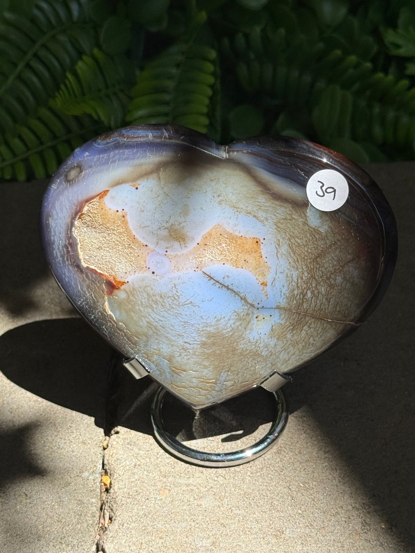 Agate Hearts on Stand