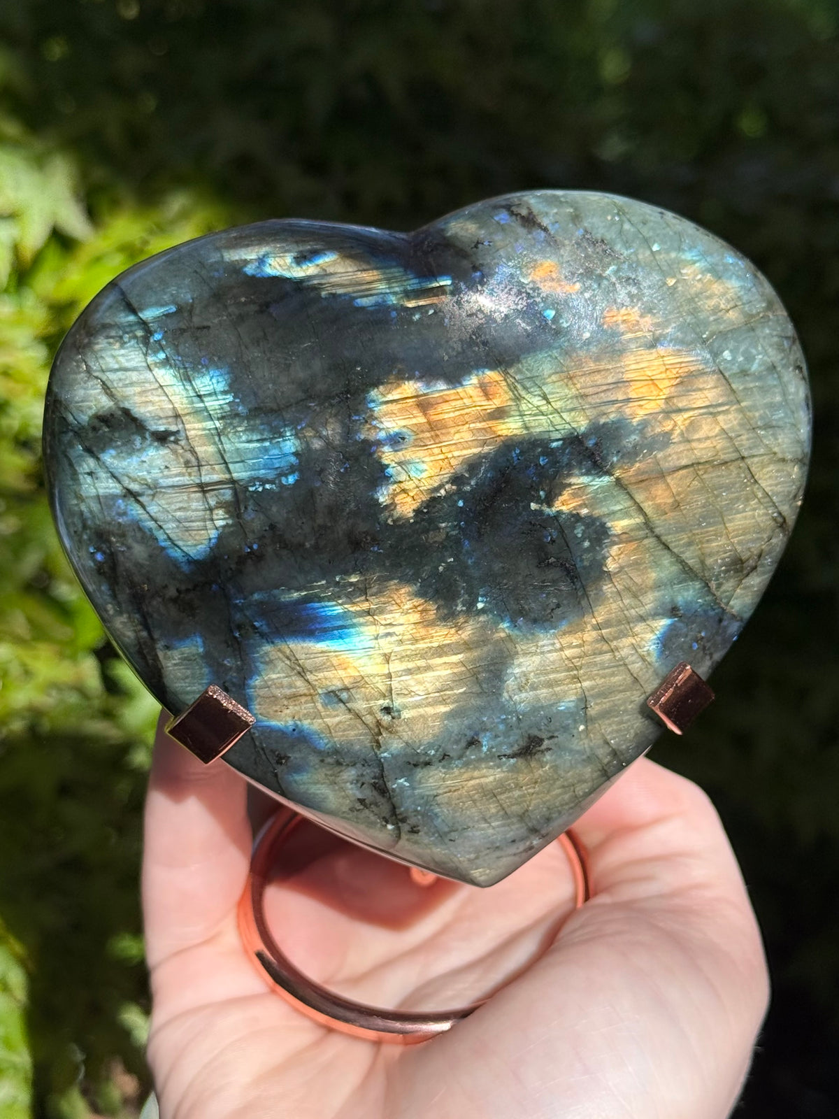 Labradorite Heart on Stand