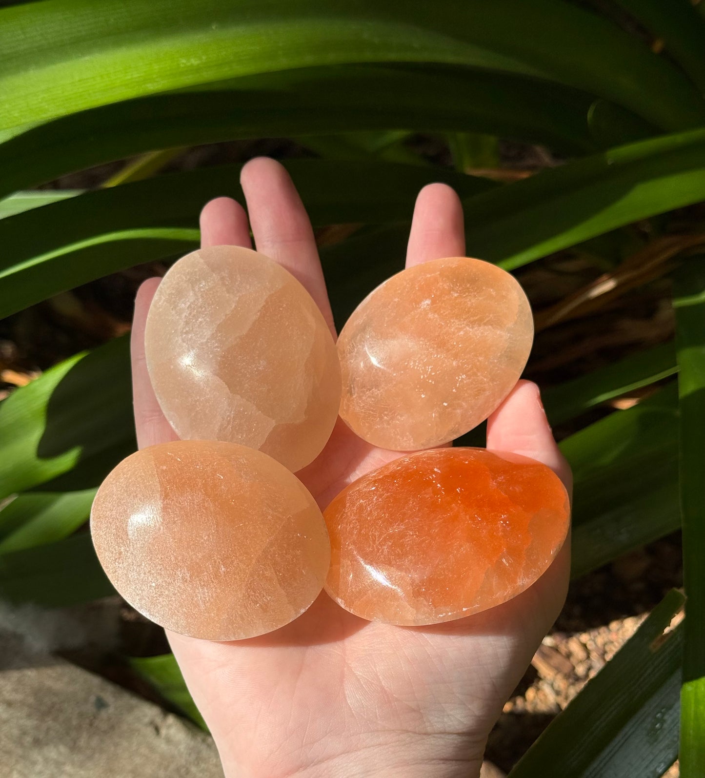 Orange Selenite Palmstone