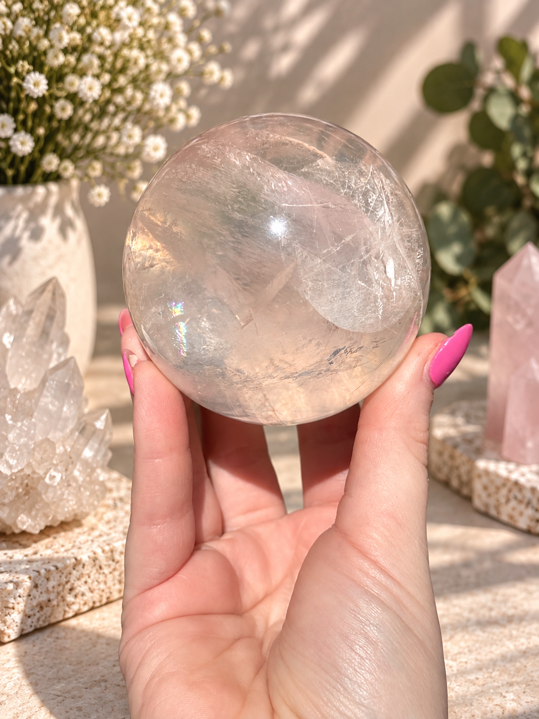 Girasol Quartz Sphere