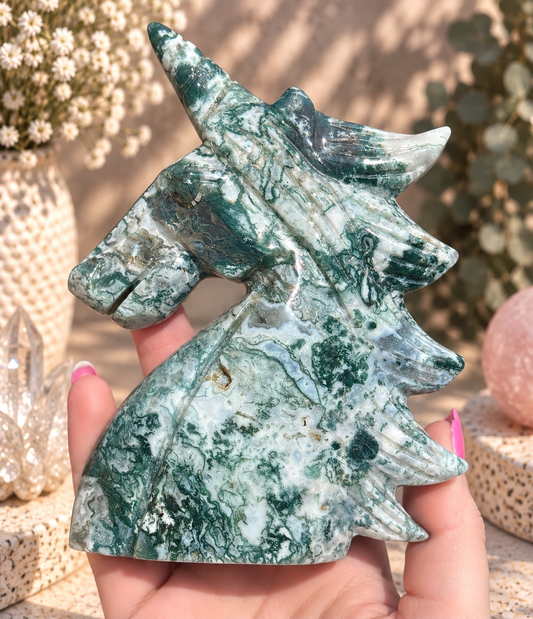 Moss Agate Unicorn