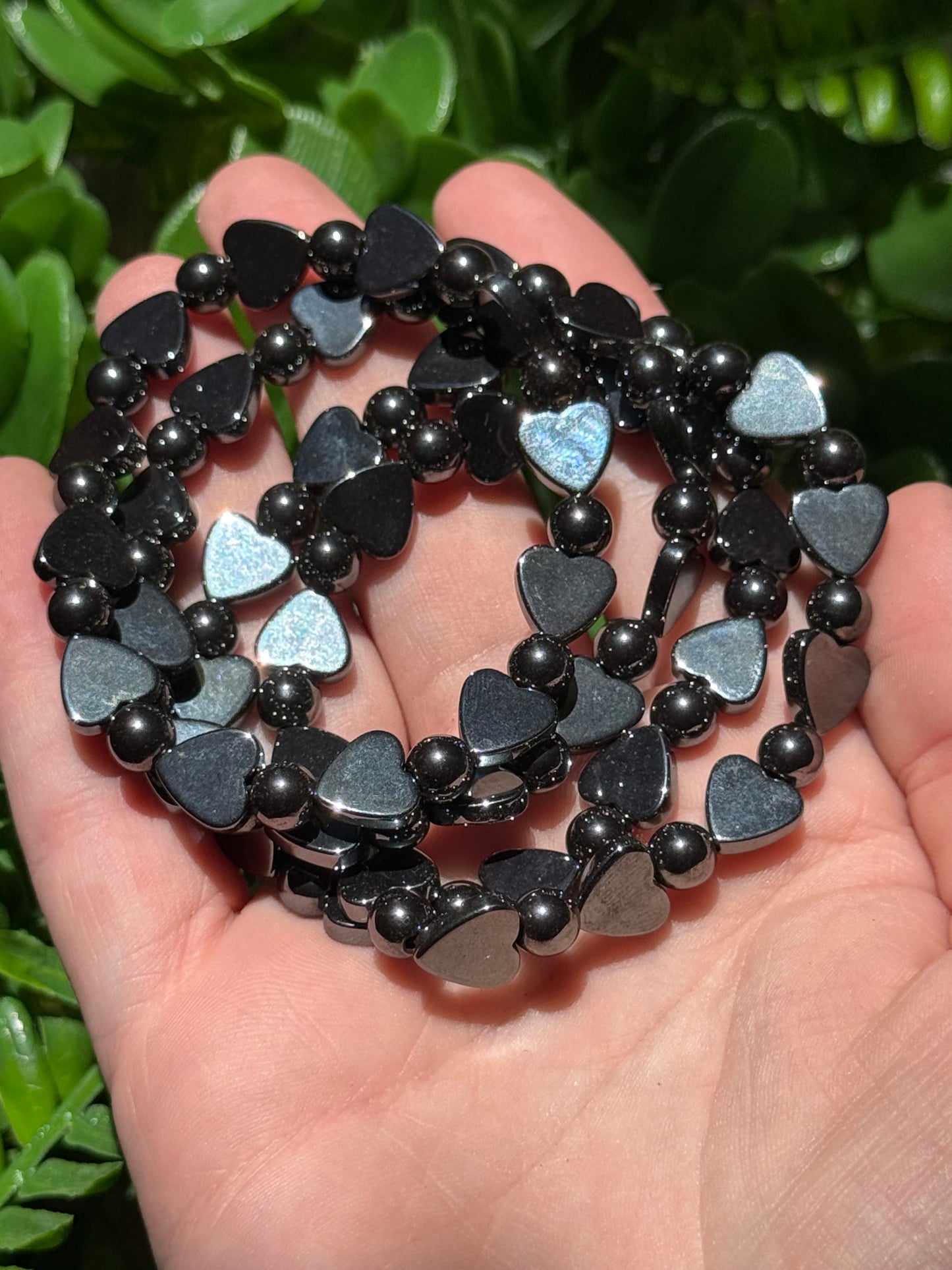 Hematite Heart Bracelet