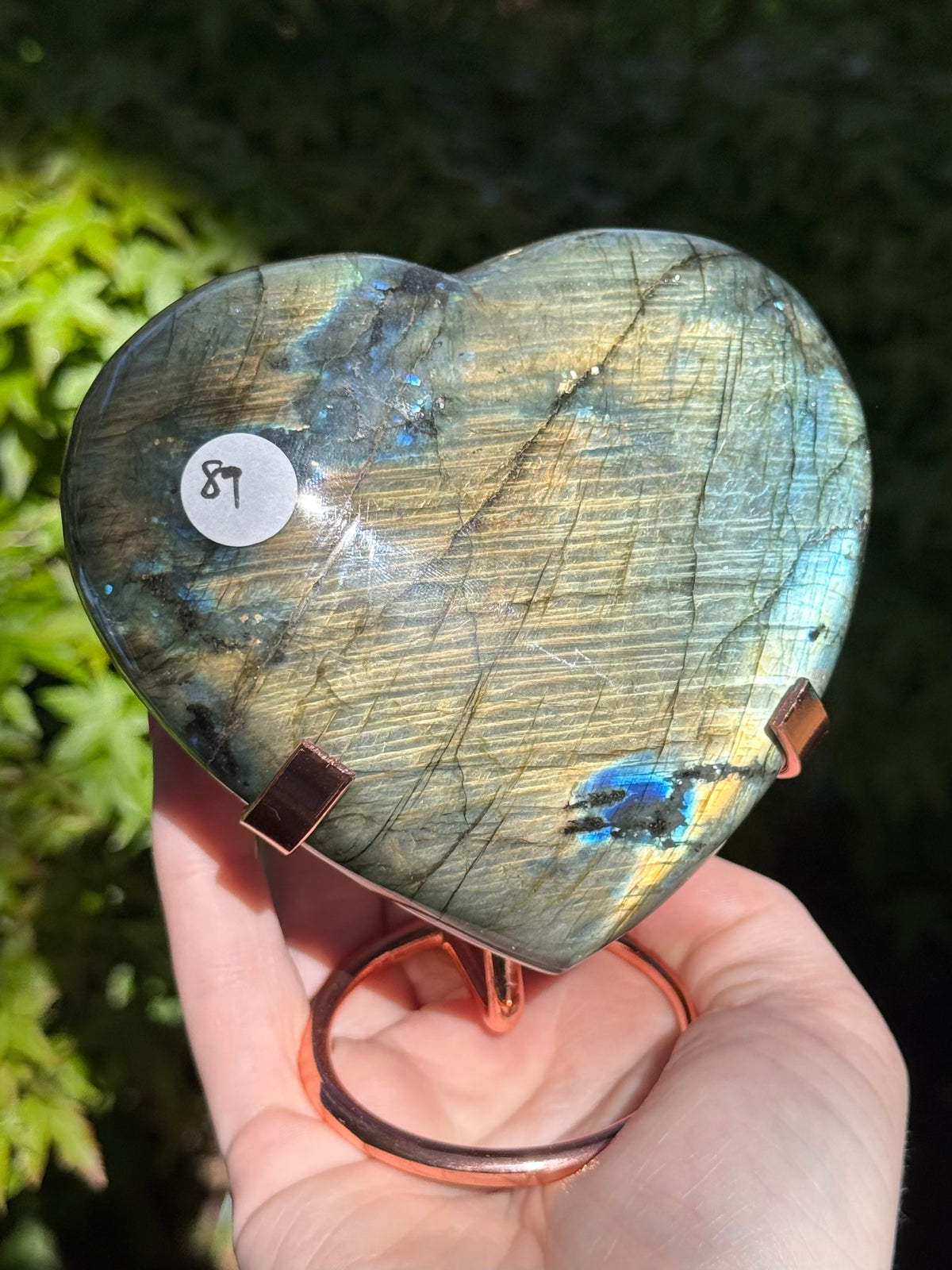 Labradorite Heart on Stand