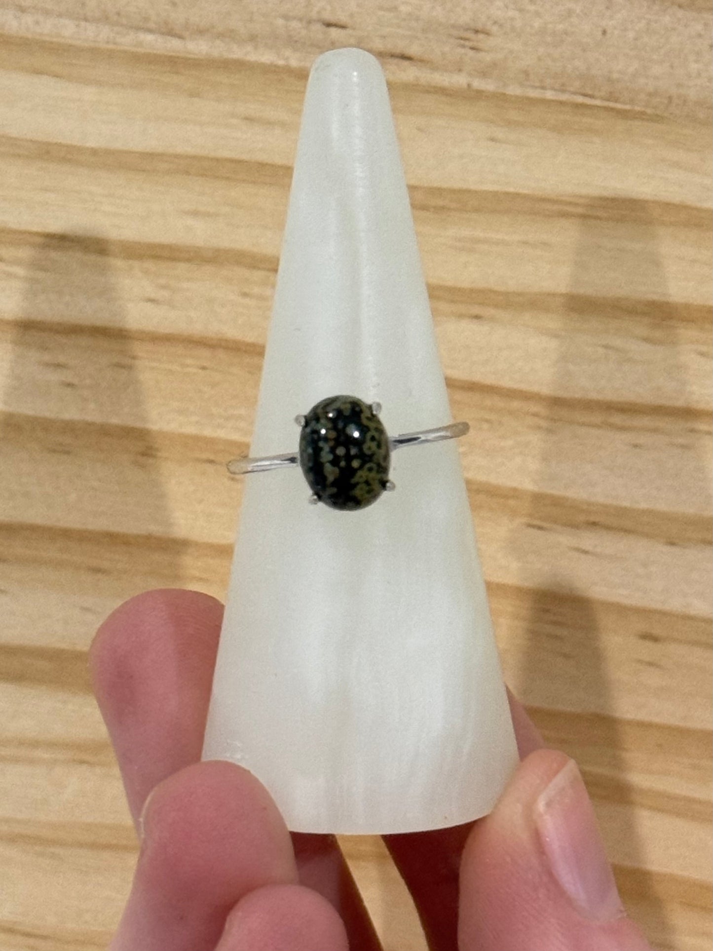S925 Adjustable Ocean Jasper Rings
