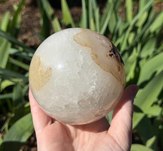 Quartz with Agate Sphere