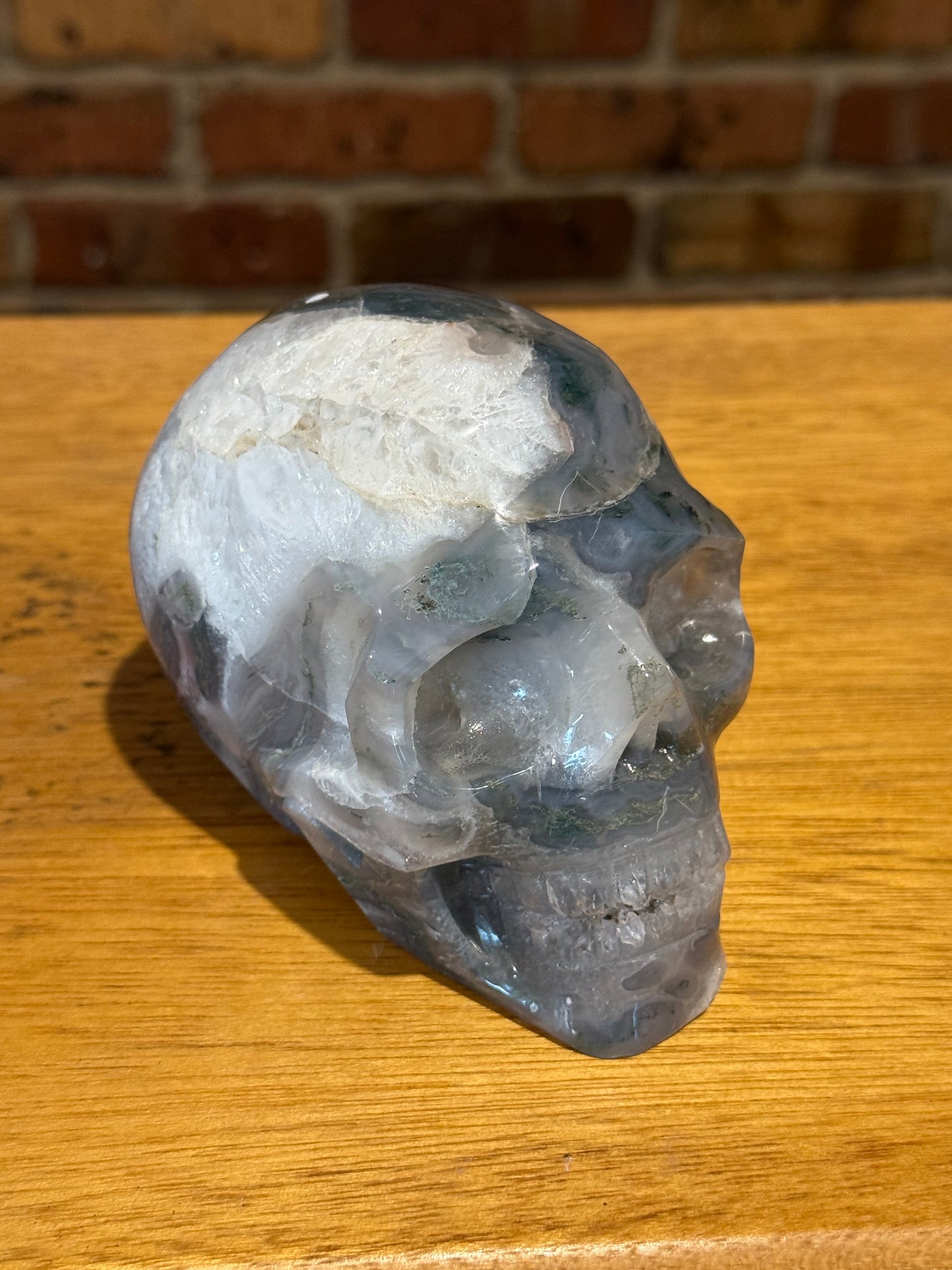 Moss Agate Skull