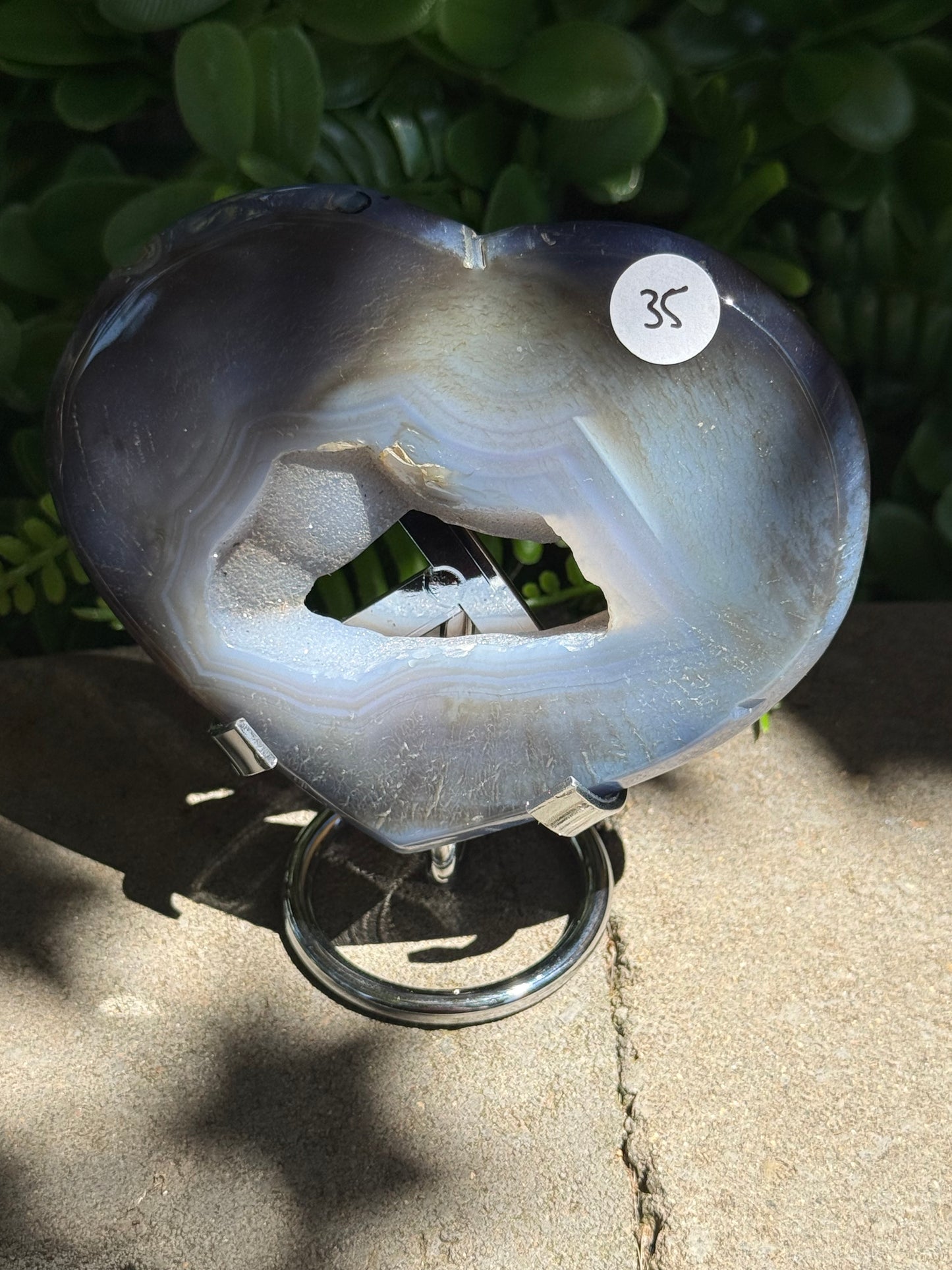 Agate Hearts on Stand