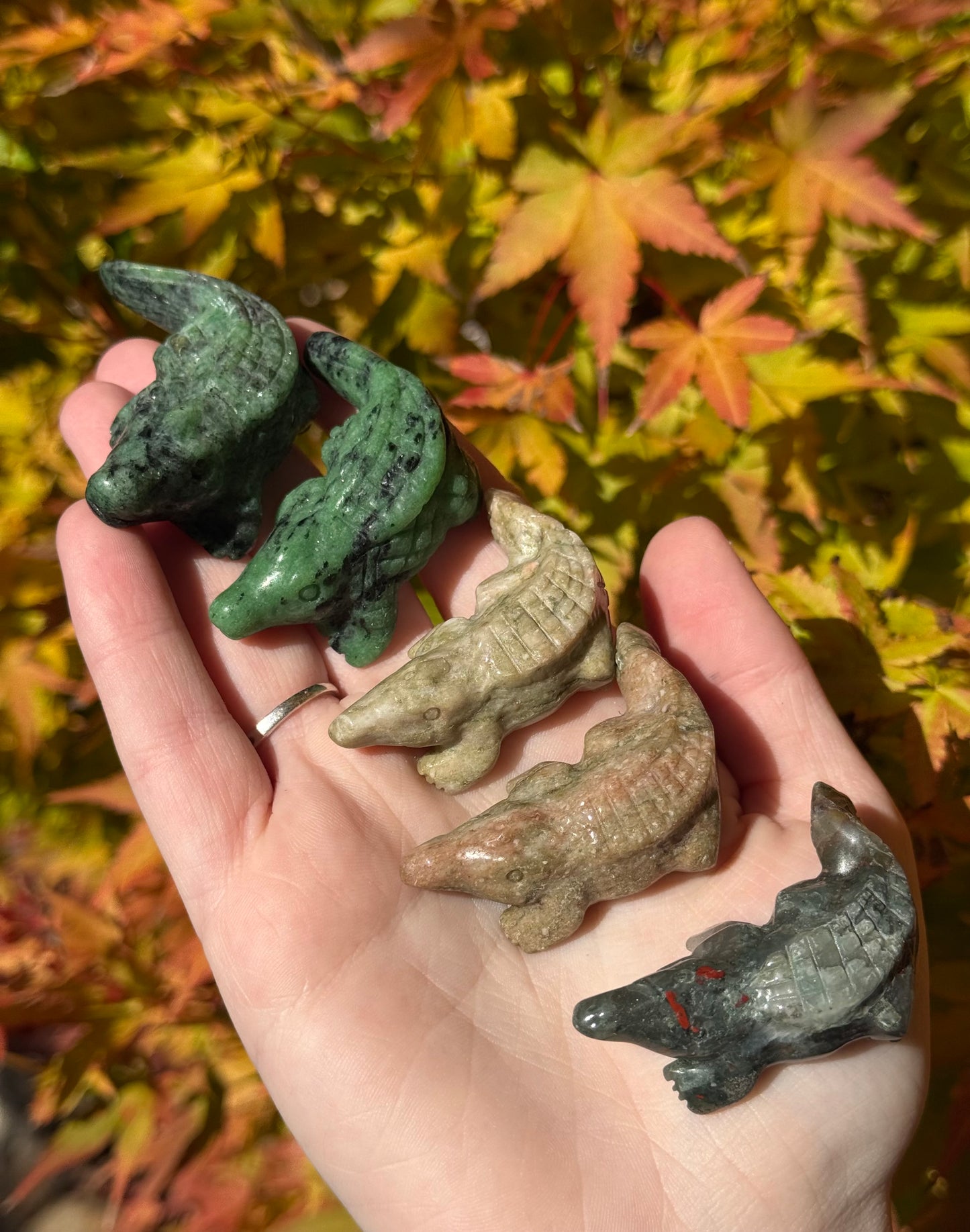 Crocodile carvings