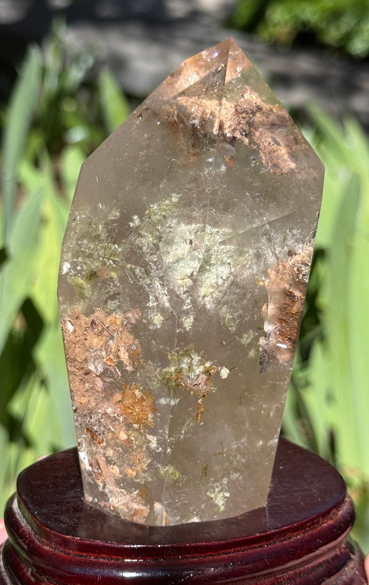 Garden Quartz Towers in custom light base