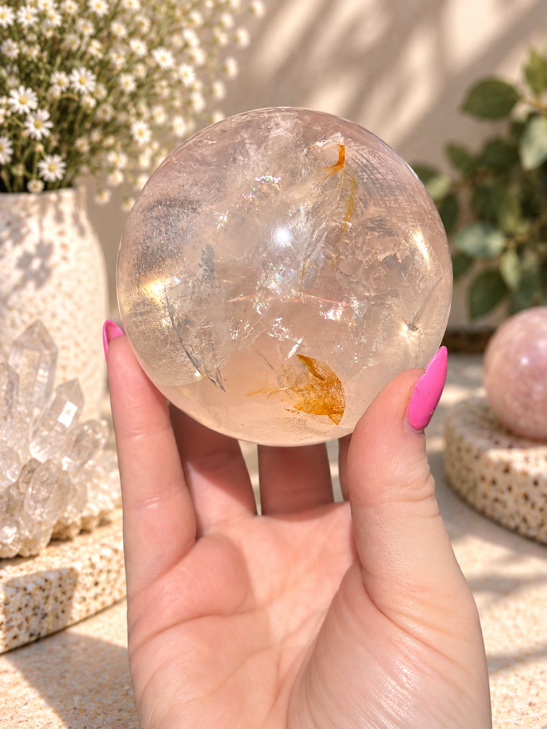 Girasol Quartz Sphere