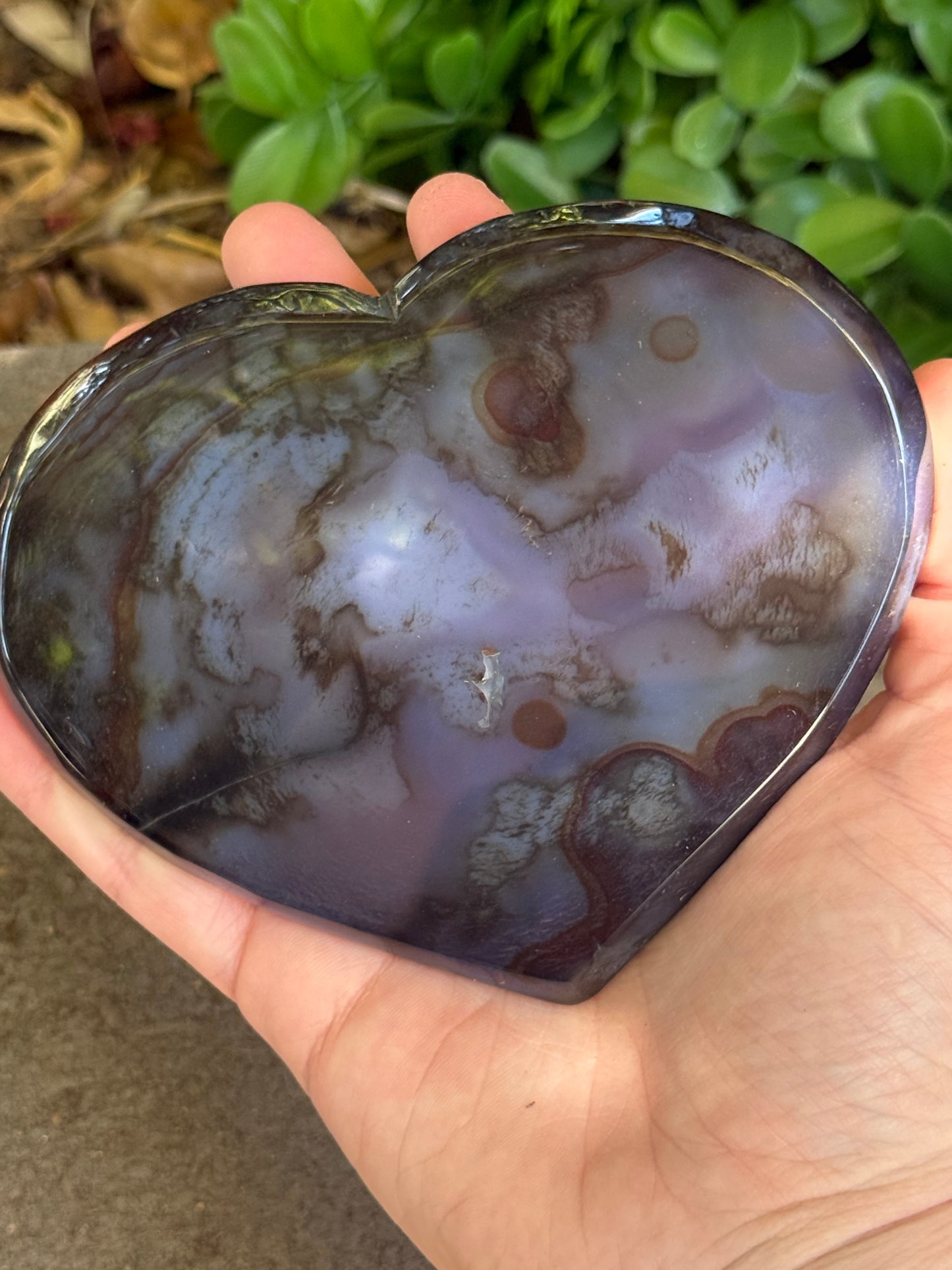 Agate Hearts on Stand