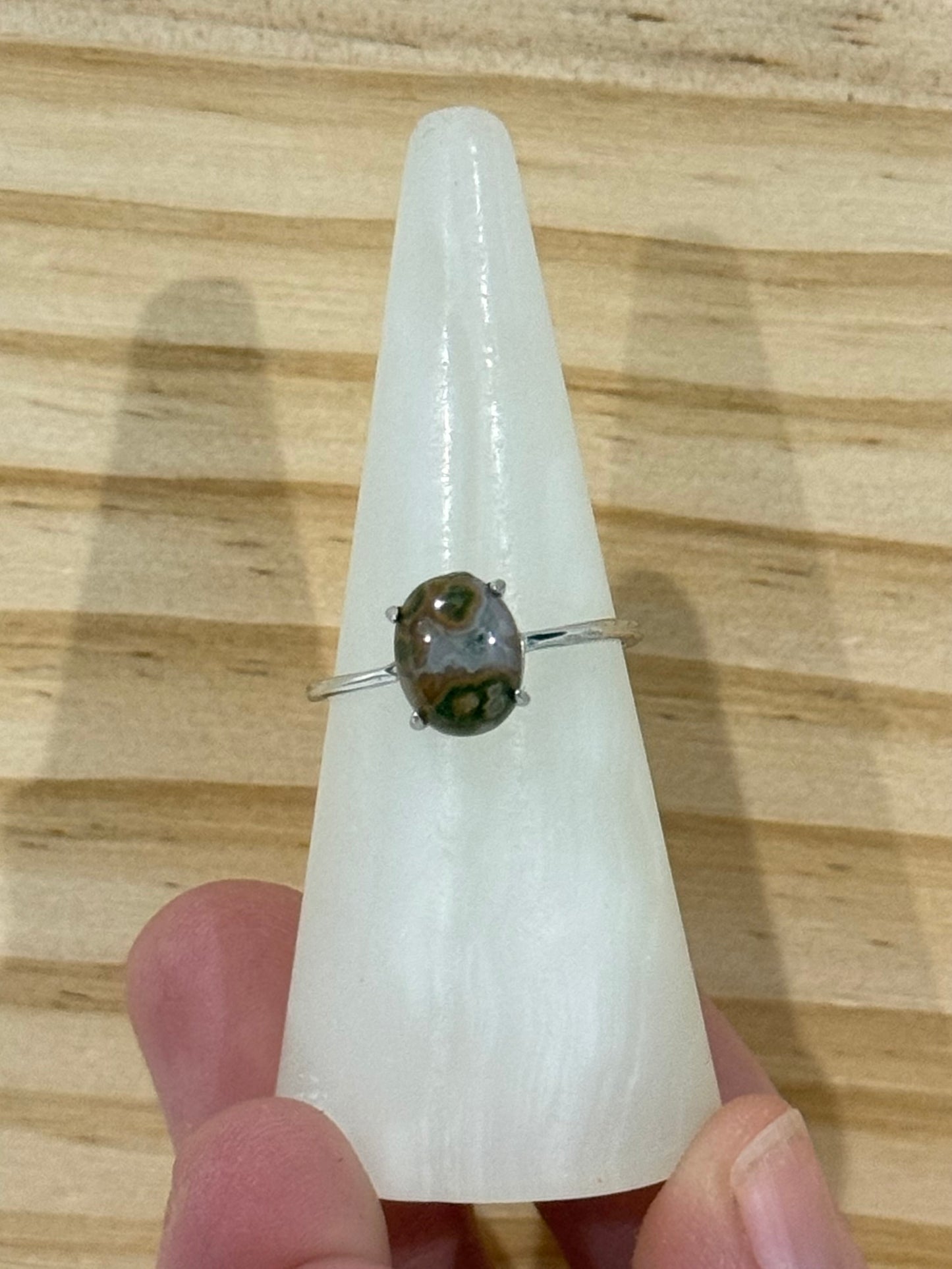 S925 Adjustable Ocean Jasper Rings