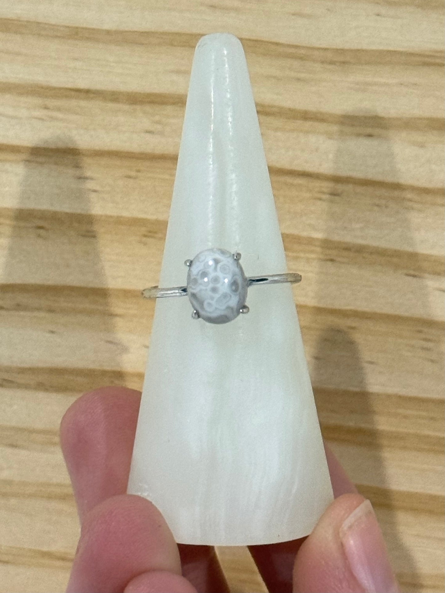 S925 Adjustable Ocean Jasper Rings