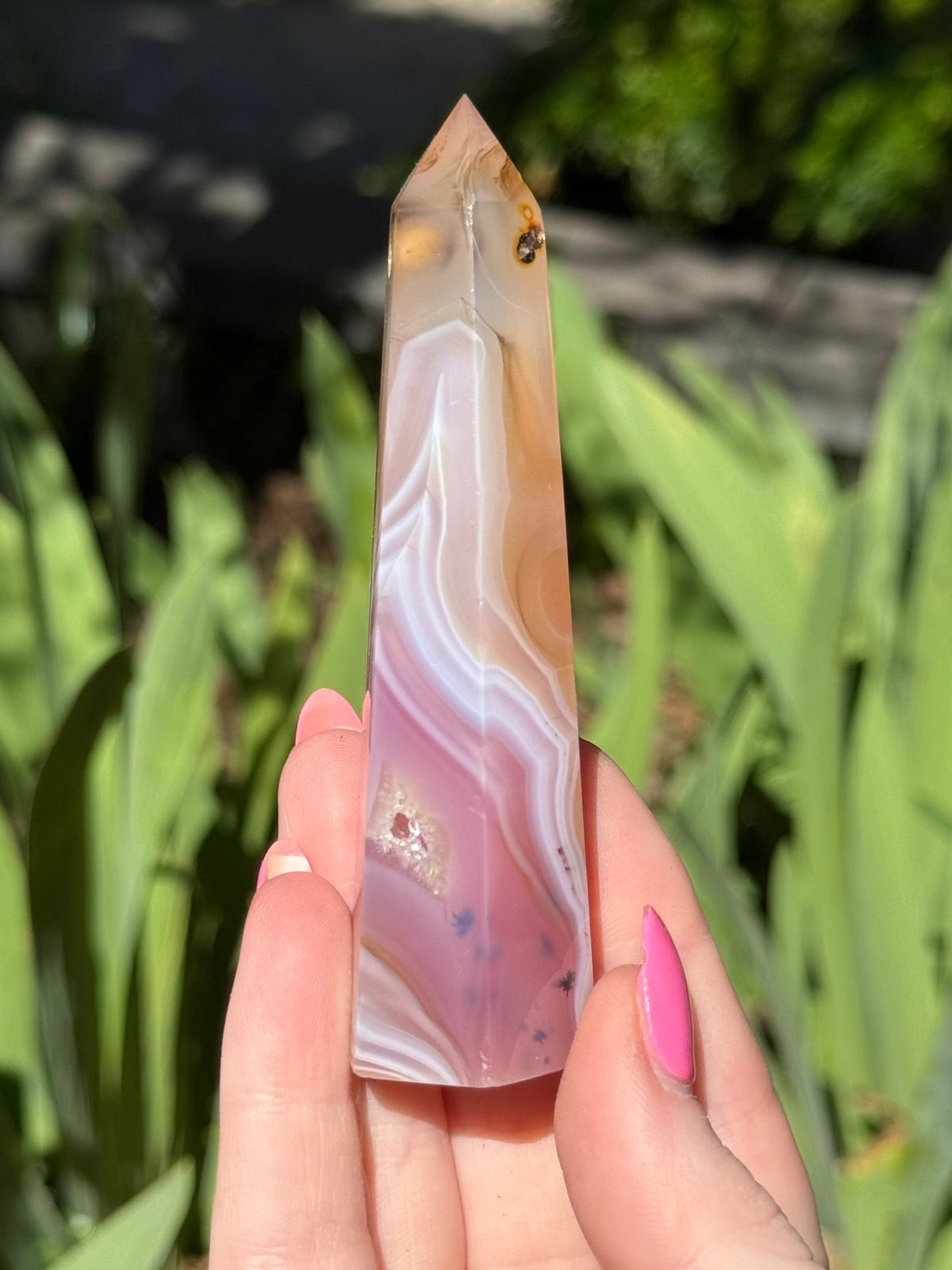 Pink Jelly Agate Points
