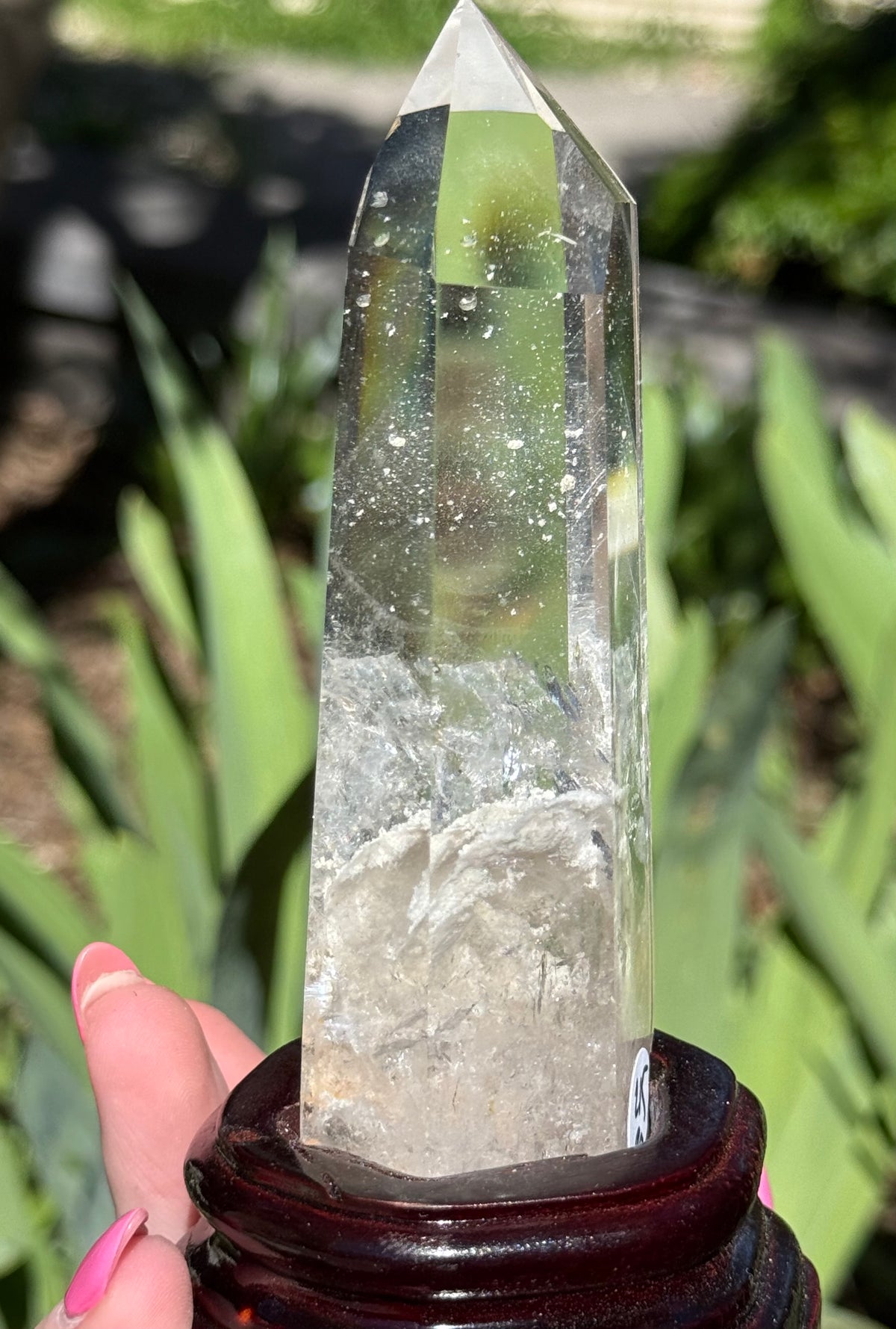 Garden Quartz Towers in custom light base