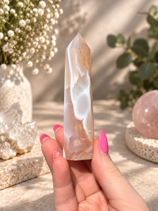 Pink Jelly Agate Points