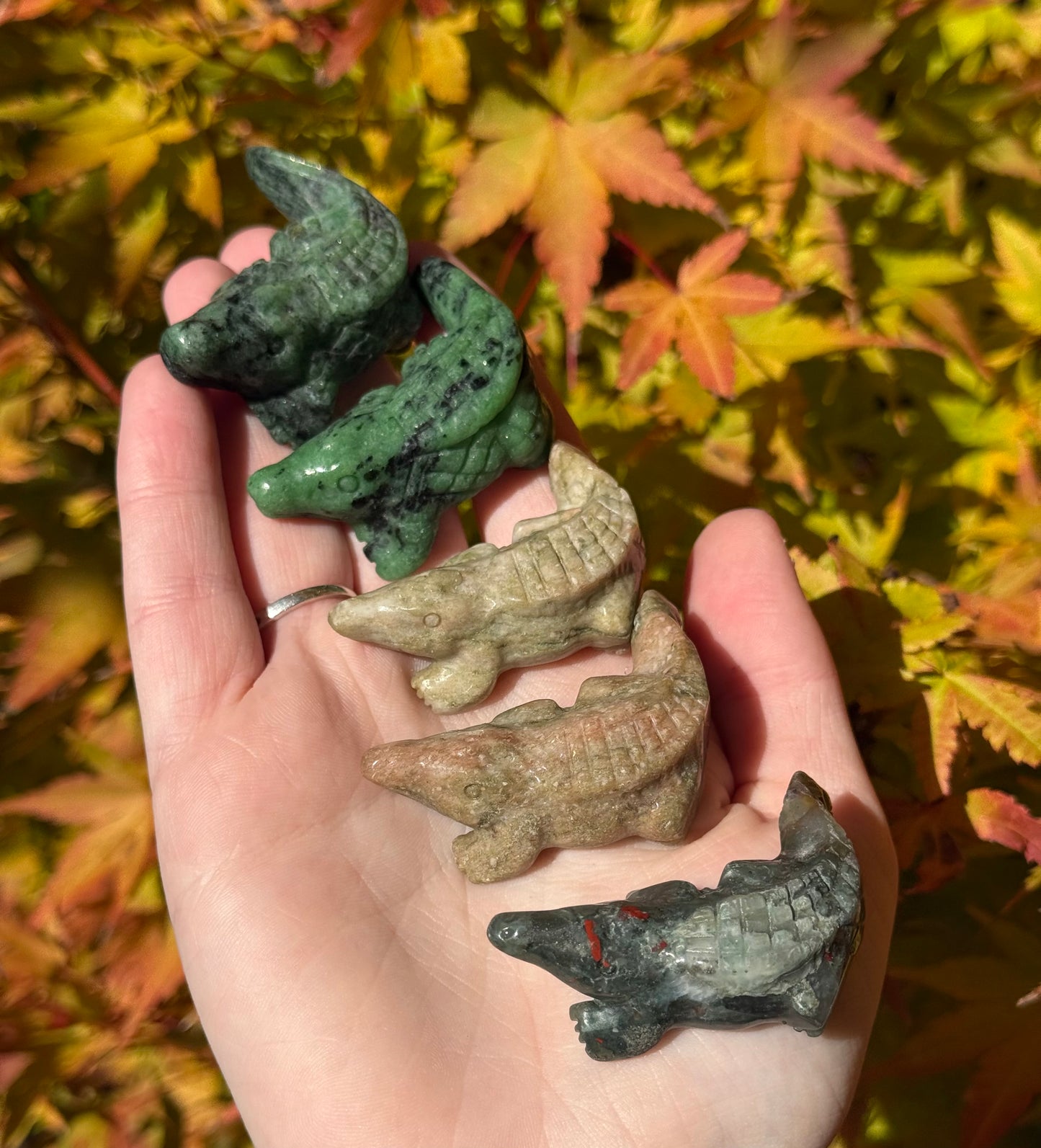 Crocodile carvings