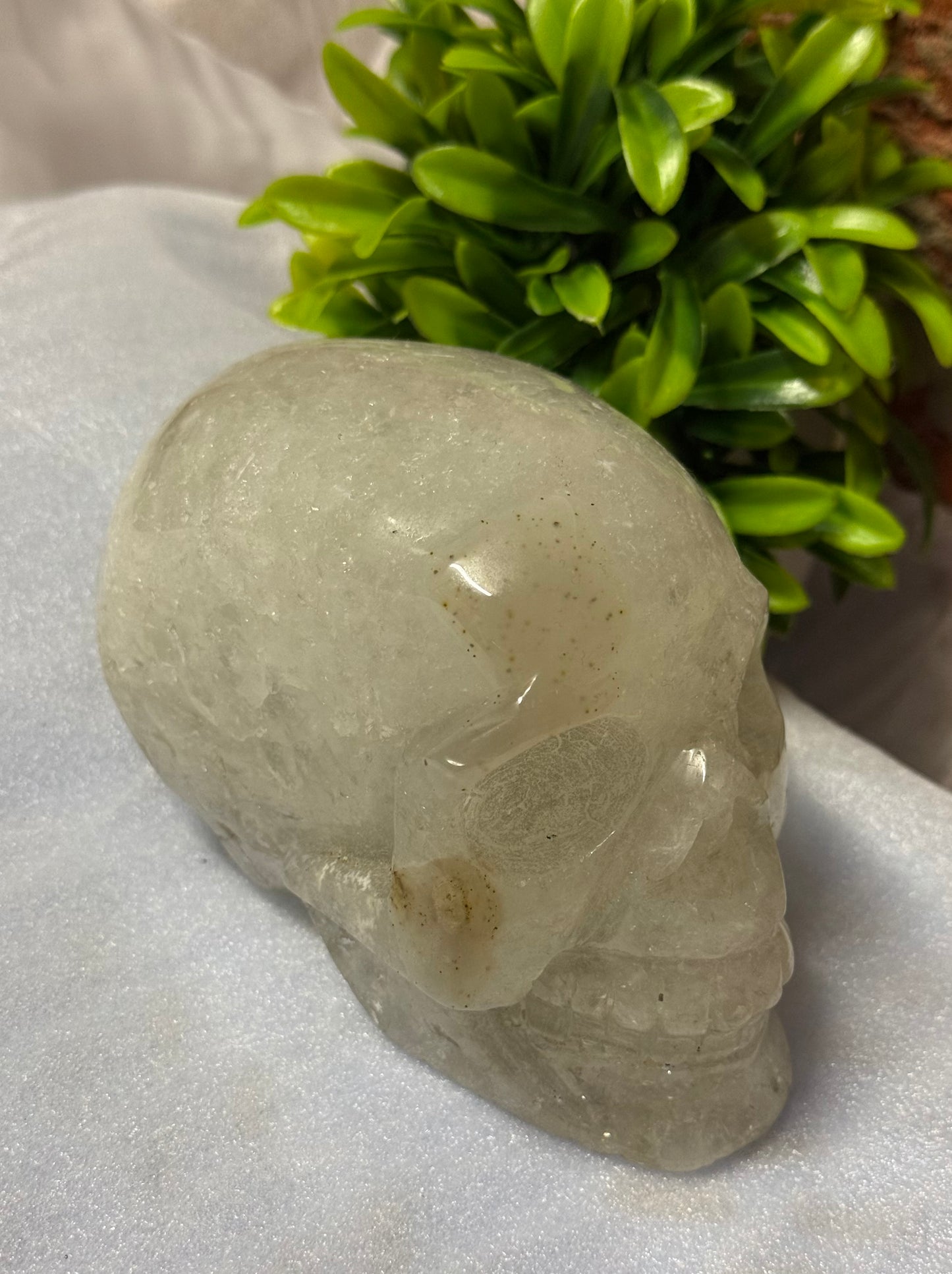 Brazil Quartz with Agate Skull