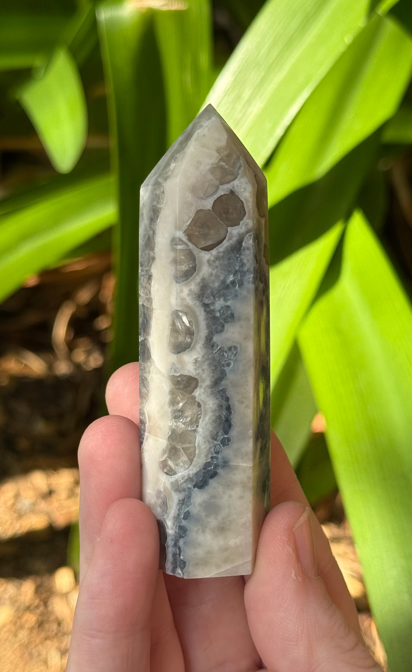Fluorite in Calcite Points