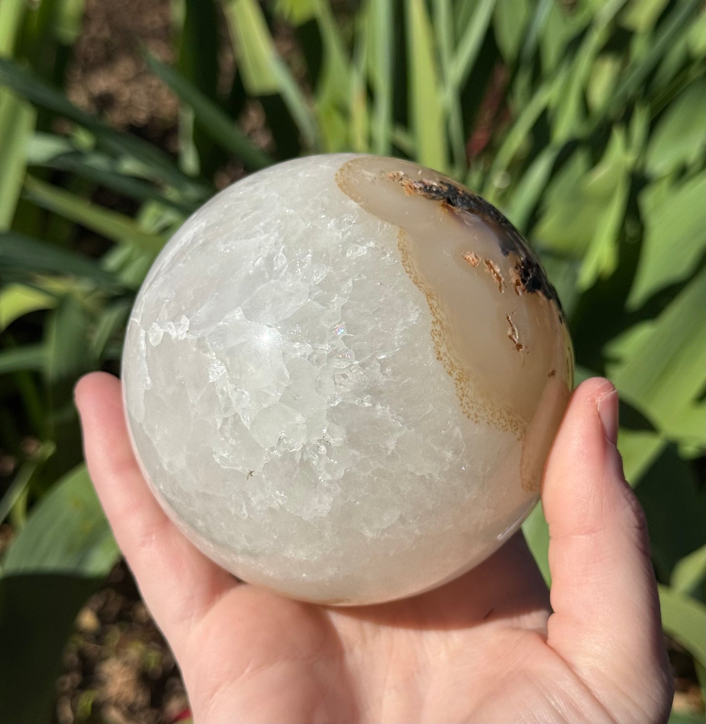 Quartz with Agate Sphere