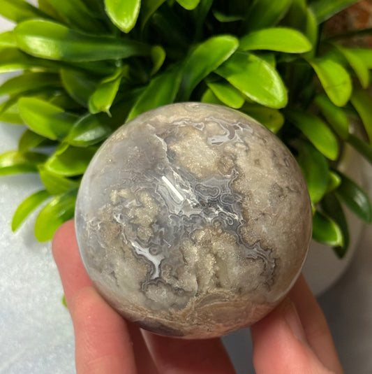 Blue Flower Agate Sphere