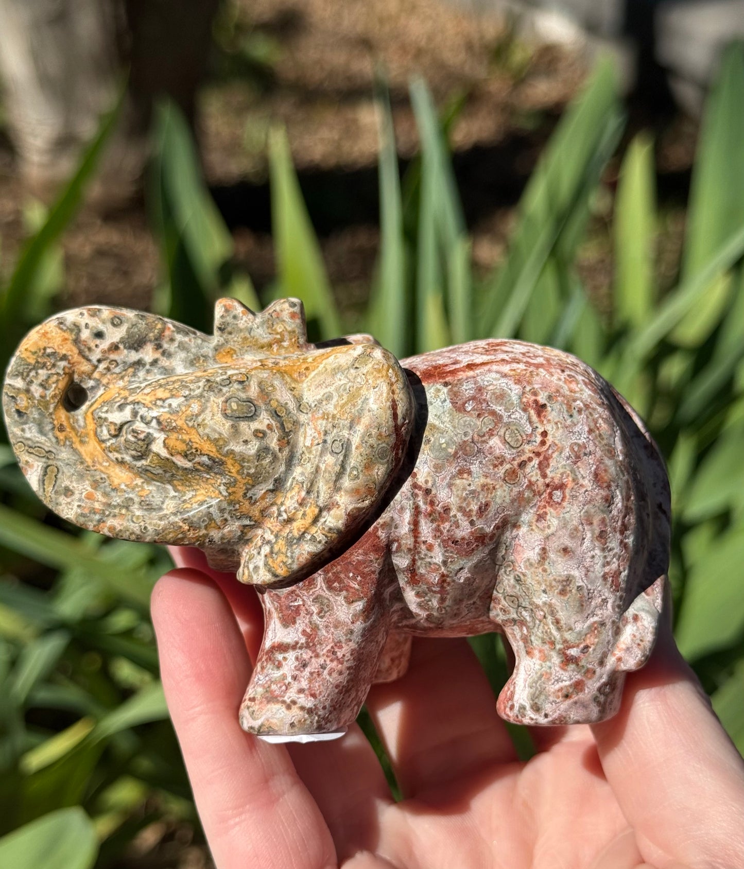 Leopard Skin Jasper Elephant