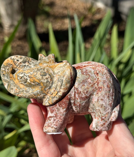 Leopard Skin Jasper Elephant