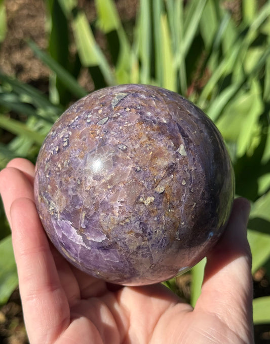 Purple Brecciated Fluorite Sphere